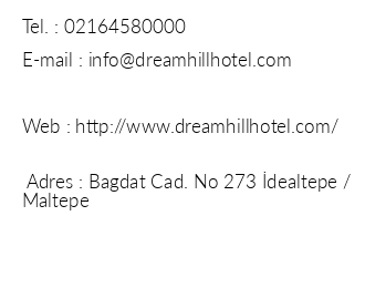 Dream Hill Business Deluxe Hotel iletiim bilgileri